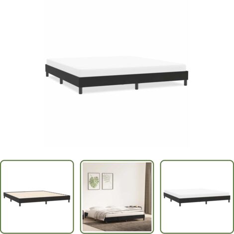 Letto con base a doghe -  Giroletto senza Materasso Nero 200x220 cm in Velluto