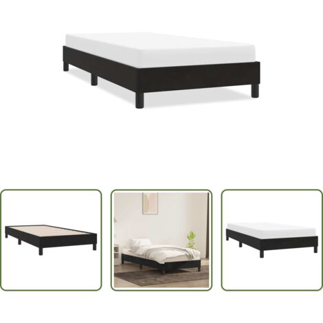 Letto con base a doghe -  Giroletto senza Materasso Nero 90x220 cm in Velluto