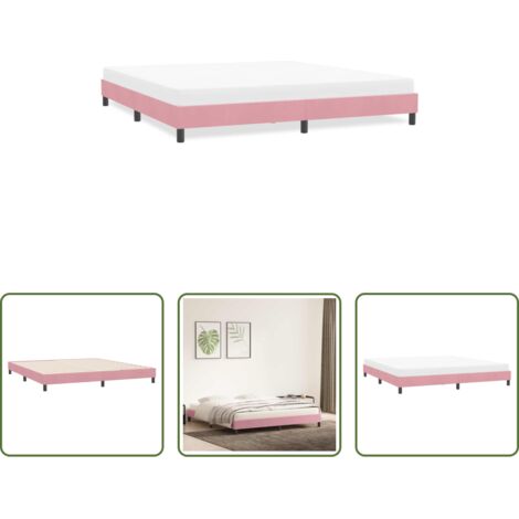 Letto con base a doghe -  Giroletto senza Materasso Rosa 180x210 cm Velluto