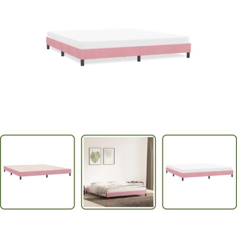 Letto con base a doghe -  Giroletto senza Materasso Rosa 180x220 cm Velluto