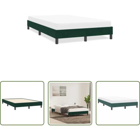 Letto con base a doghe -  Giroletto senza Materasso Verde Scuro 120x210 cm in Velluto