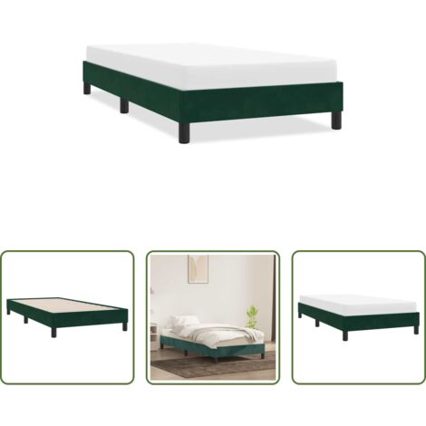 Letto con base a doghe -  Giroletto senza Materasso Verde Scuro 80x220 cm in Velluto