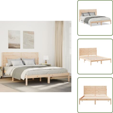 Letto con base a doghe - vidaXL Giroletto Extra Lungo senza Materasso 160x210 cm Legno Massello - Letto in legno massello