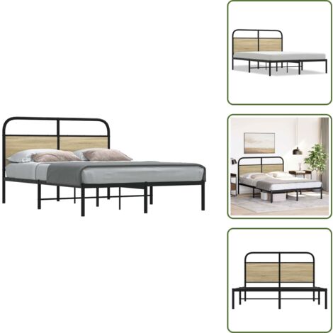 Letto con base a doghe - vidaXL Giroletto senza Materasso Rovere Sonoma 120x190cm in Truciolato - Letto senza materasso