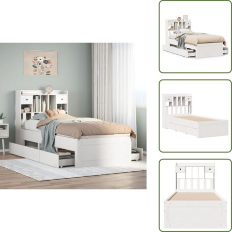 Letto con base a doghe - vidaXL Letto con Libreria senza Materasso 75x190 cm in Legno Pino - Letto salvaspazio