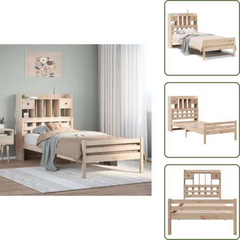 Letto con base a doghe - vidaXL Letto Libreria senza Materasso 100x200 cm in Legno di Pino - Letto con cassetti