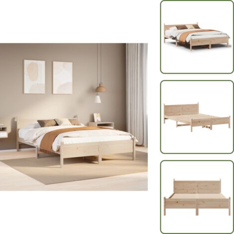 Letto con base a doghe - vidaXL Letto senza Materasso 120x200 cm in Legno Massello di Pino - Letto con spazio di stoccaggio