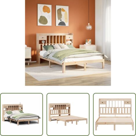 Letto con cassetti -  Letto Libreria senza Materasso 140x200 cm in Legno di Pino