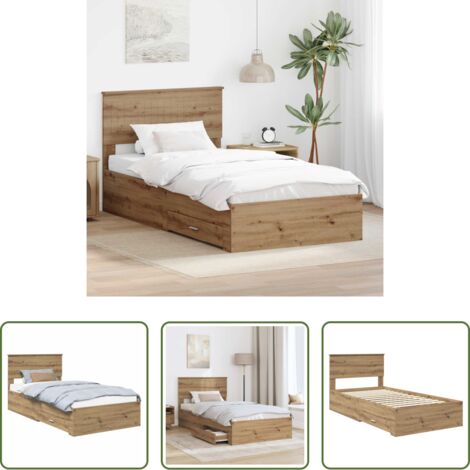 Letto con cassetti -  Struttura del letto Rovere artigianale 100 x 200 cm