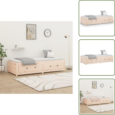 Letto con cassetti - vidaXL Dormeuse senza Materasso 80x200 cm in Legno Massello di Pino - Letto multifunzione