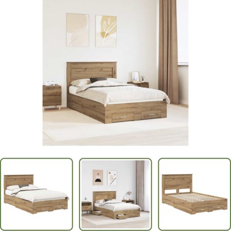 Letto con cassetto -  Struttura del letto con cassetto con testiera Legno multistrato