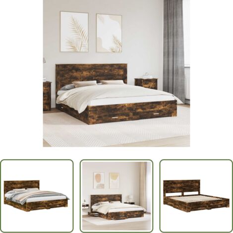 Letto con cassetto -  Struttura del letto con cassetto con testiera Legno multistrato