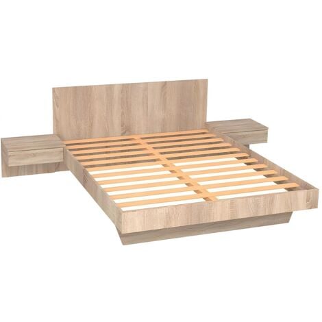 LE QUAI DES AFFAIRES Letto con comodini 140 x 190 cm - colore: Naturale - MARVELLOUS