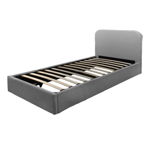 LETTO CON CONTENITORE ANDY 1 PIAZZA E MEZZA CM.120X190 IN TESSUTO COLORE GRIGIO