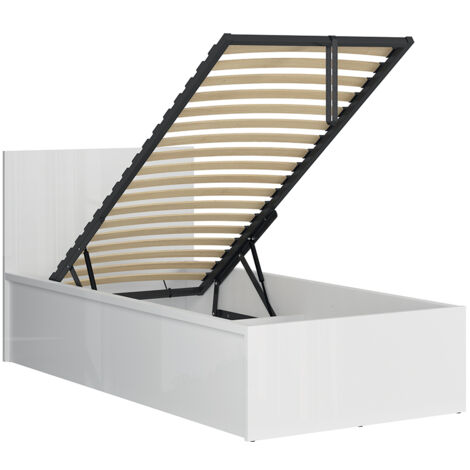 Letto con contenitore con base Edwin bianco 90x200