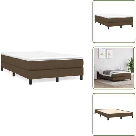 Letto con coprimaterasso - vidaXL Giroletto a Molle con Materasso Marrone Scuro 120x190cm Tessuto - Letto con tessuto