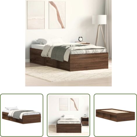 Letto con doghe -  Giroletto Rovere Marrone 100x200 cm