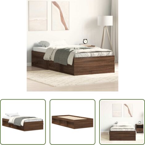 Letto con doghe -  Giroletto Rovere Marrone 90x190 cm