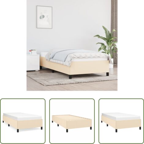 Letto con doghe -  Giroletto senza Materasso Crema 80x200 cm in Tessuto