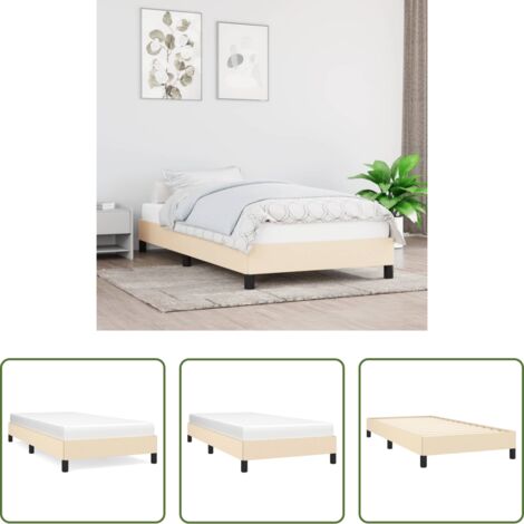 Letto con doghe -  Giroletto senza Materasso Crema 90x200 cm in Tessuto
