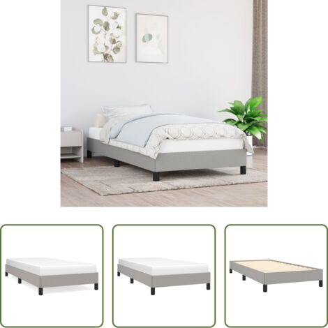 Letto con doghe -  Giroletto senza Materasso Grigio Chiaro 100x200 cm Tessuto
