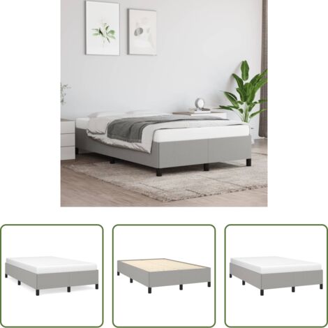 Letto con doghe -  Giroletto senza Materasso Grigio Chiaro 120x190 cm in Tessuto