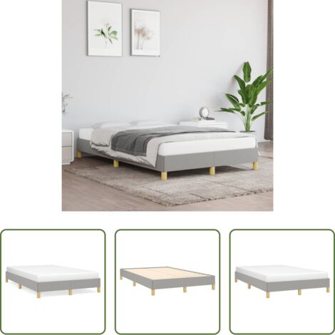 Letto con doghe -  Giroletto senza Materasso Grigio Chiaro 120x190 cm in Tessuto