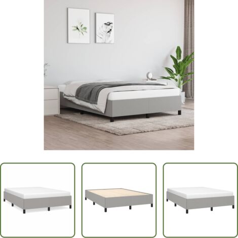 Letto con doghe -  Giroletto senza Materasso Grigio Chiaro 140x190 cm Tessuto