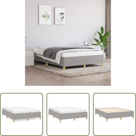 Letto con doghe -  Giroletto senza Materasso Grigio Chiaro 140x190 cm Tessuto