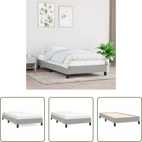 Letto con doghe -  Giroletto senza Materasso Grigio Chiaro 90x190 cm Tessuto