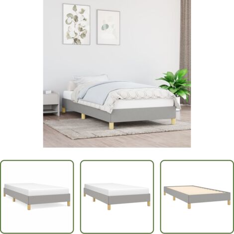 Letto con doghe -  Giroletto senza Materasso Grigio Chiaro 90x200 cm Tessuto