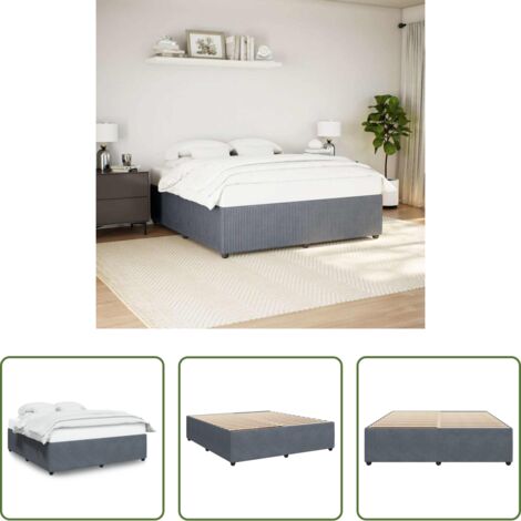Letto con doghe -  Giroletto senza Materasso Grigio Scuro 200x200 cm Velluto