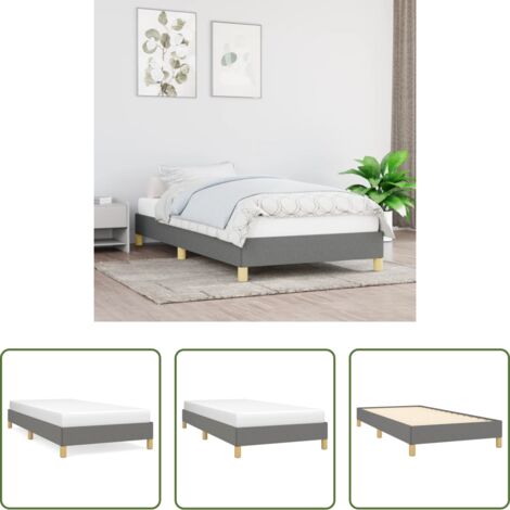 Letto con doghe -  Giroletto senza Materasso Grigio Scuro 80x200 cm Tessuto