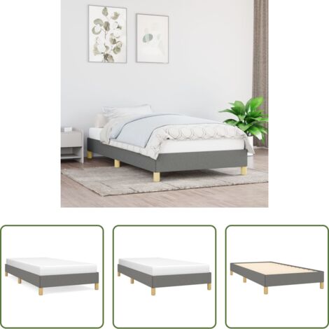 Letto con doghe -  Giroletto senza Materasso Grigio Scuro 90x190 cm Tessuto