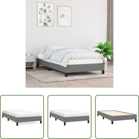 Letto con doghe -  Giroletto senza Materasso Grigio Scuro 90x190 cm Tessuto