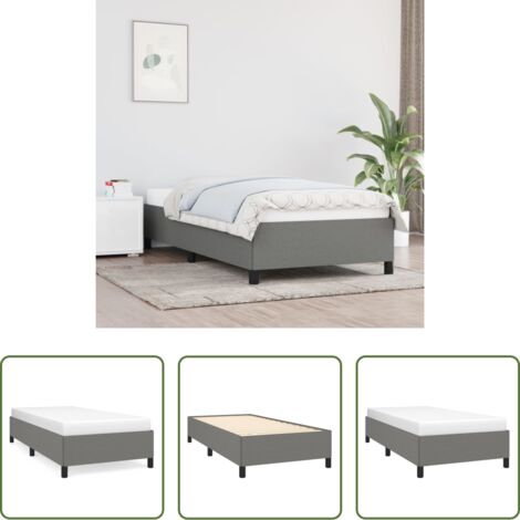 Letto con doghe -  Giroletto senza Materasso Grigio Scuro 90x200 cm Tessuto