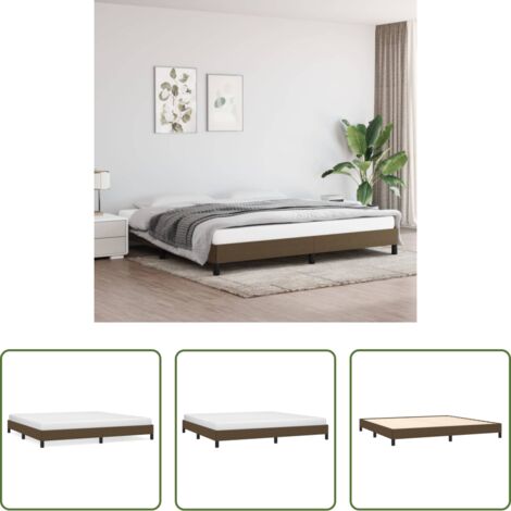 Letto con doghe -  Giroletto senza Materasso Marrone Scuro 200x200 cm in Tessuto