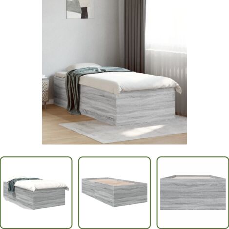 Letto con doghe -  Giroletto senza Materasso Rovere Sonoma 90x190 cm