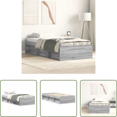 Letto con doghe -  Giroletto senza Materasso Rovere Sonoma 90x190 cm