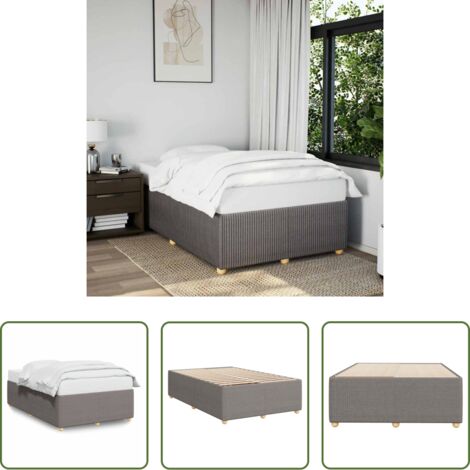 Letto con doghe -  Giroletto senza Materasso Tortora 120x200 cm Tessuto