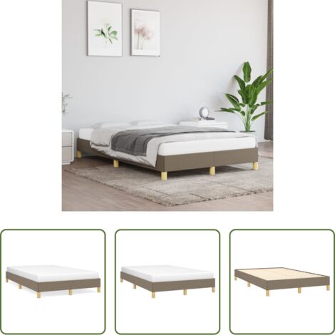 Letto con doghe -  Giroletto senza Materasso Tortora 120x200 cm Tessuto