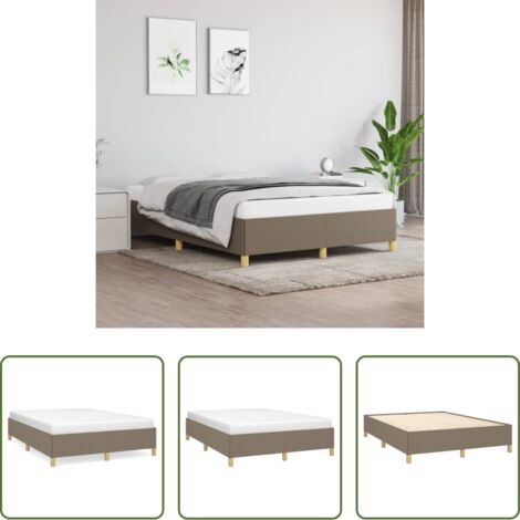 Letto con doghe -  Giroletto senza Materasso Tortora 140x190 cm in Tessuto