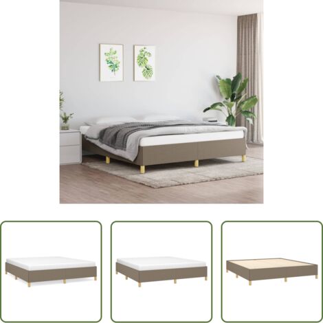 Letto con doghe -  Giroletto senza Materasso Tortora 160x200 cm in Tessuto