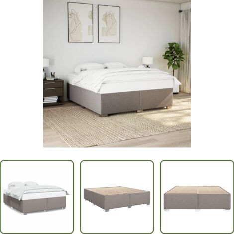 Letto con doghe -  Giroletto senza Materasso Tortora 200x200 cm in Tessuto