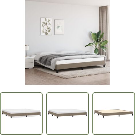 Letto con doghe -  Giroletto senza Materasso Tortora 200x200 cm in Tessuto