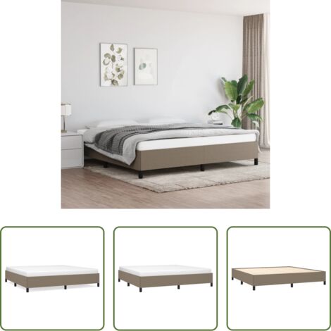 Letto con doghe -  Giroletto senza Materasso Tortora 200x200 cm in Tessuto