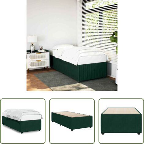 Letto con doghe -  Giroletto senza Materasso Verde Scuro 100x200 cm in Velluto