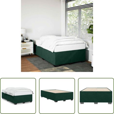 Letto con doghe -  Giroletto senza Materasso Verde Scuro 120x190 cm Velluto