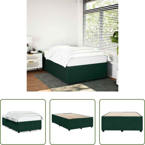 Letto con doghe -  Giroletto senza Materasso Verde Scuro 120x200 cm in Velluto