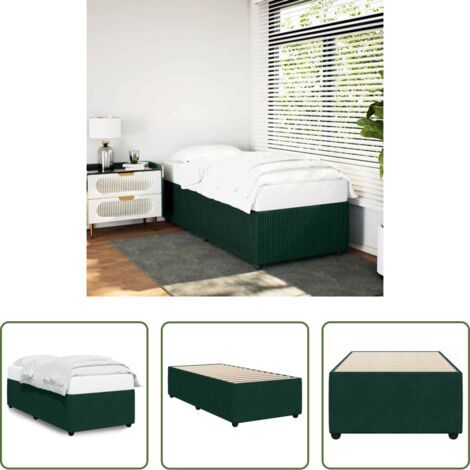 Letto con doghe -  Giroletto senza Materasso Verde Scuro 80x200 cm in Velluto